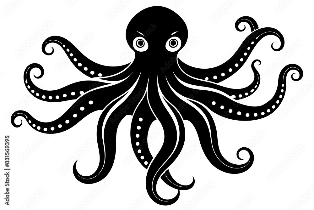 octopus silhouette vector illustration