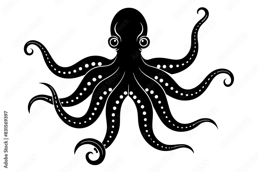 octopus silhouette vector illustration octopus silhouette vector illustration