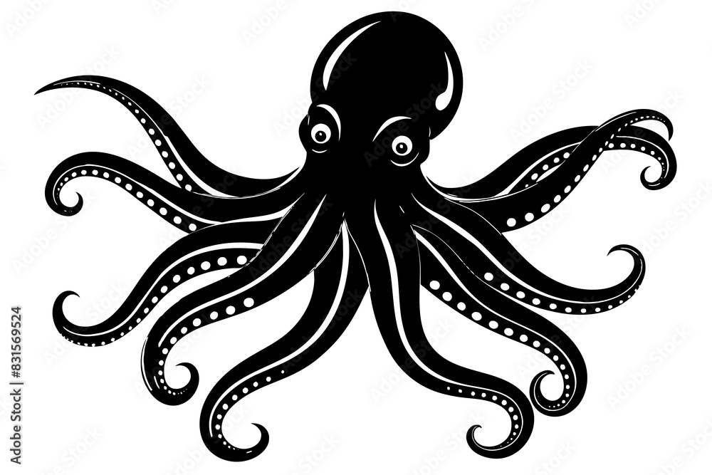 octopus silhouette vector illustration octopus silhouette vector illustration