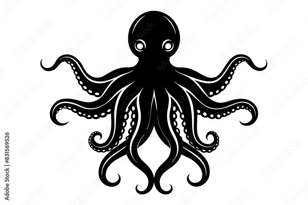 octopus silhouette vector illustration octopus silhouette vector illustration