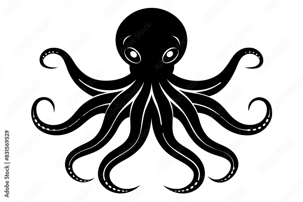 octopus silhouette vector illustration octopus silhouette vector illustration