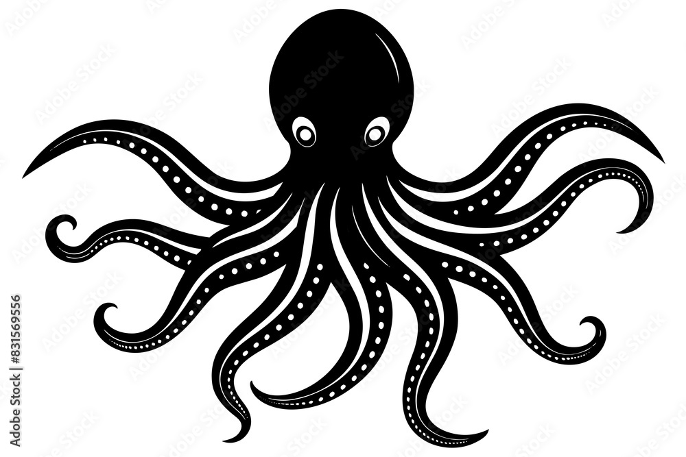 octopus silhouette vector illustration octopus silhouette vector illustration
