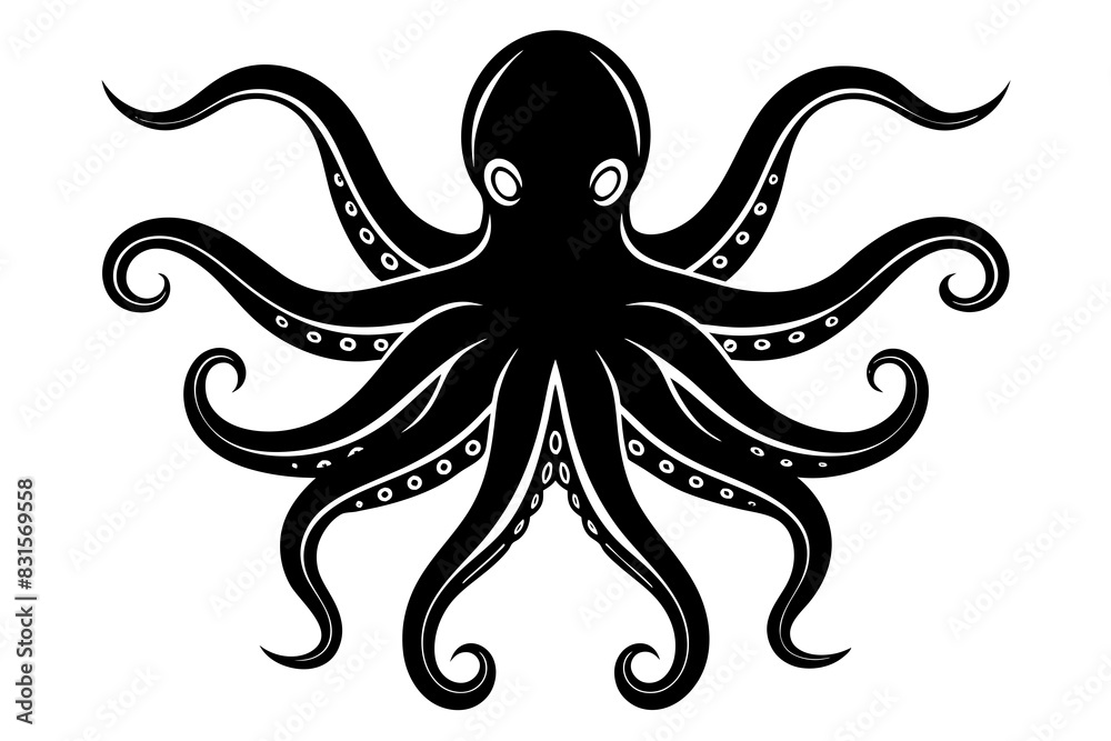 octopus silhouette vector illustration octopus silhouette vector illustration