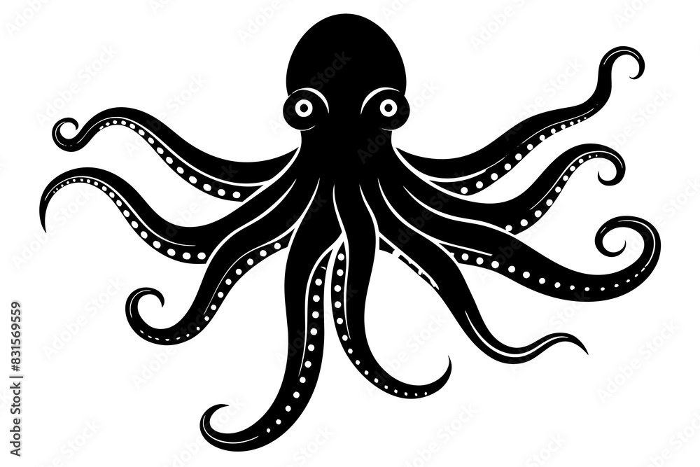 octopus silhouette vector illustration octopus silhouette vector illustration