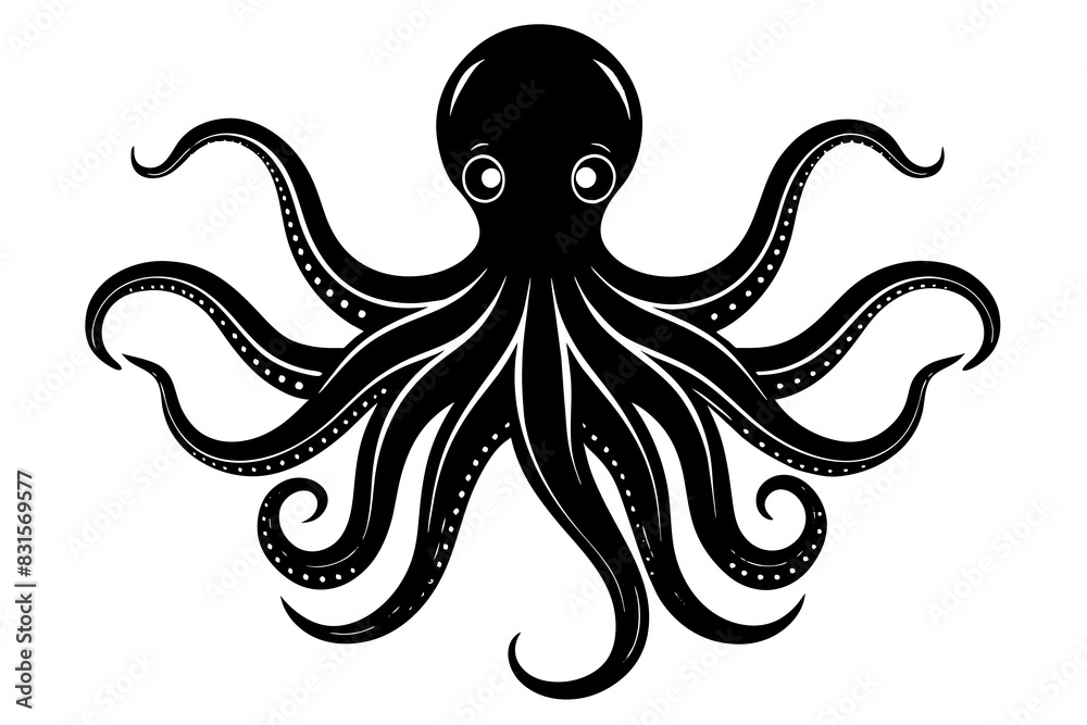octopus silhouette vector illustration octopus silhouette vector illustration
