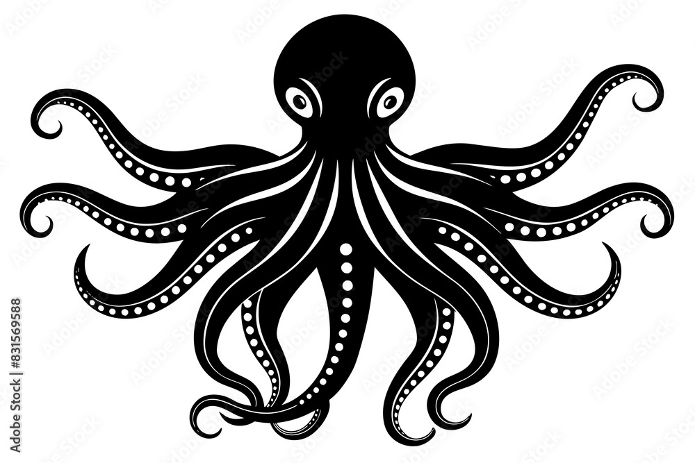 octopus silhouette vector illustration octopus silhouette vector illustration