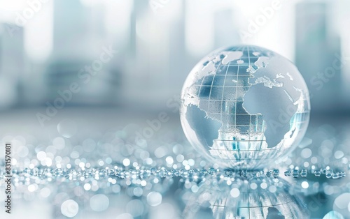 Crystal Globe Representing Global Economy and Finance