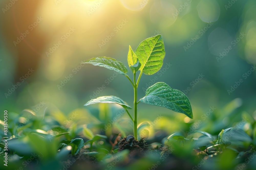 Young Plant Depicting Economic Growth and Sustainability Young Plant Depicting Economic Growth and Sustainability