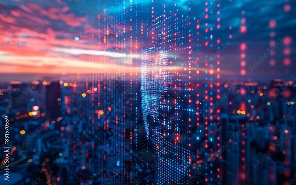 Fototapeta premium Digital Economy and Global Data Networks