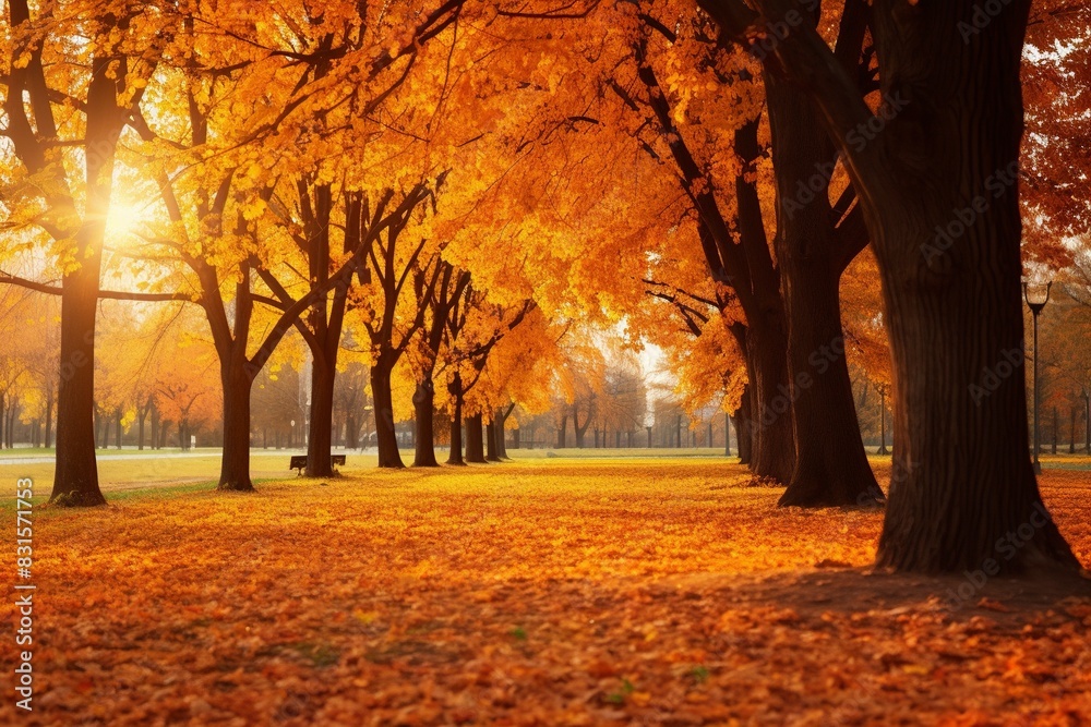 Fototapeta premium autumn in the forest, generative ai