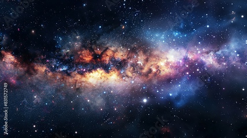 Star-Filled Space Panorama  Universe with Galaxies and Nebulae