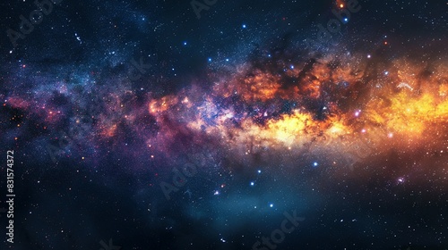 Nebulae and Stars in Space: Panoramic Galaxy View