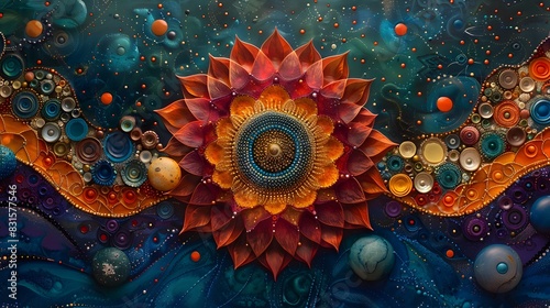 Hypnotic Geometric Mandalas Echoing the Infinite Cosmic Design photo