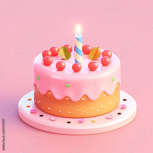 Birthday cake with burning candles