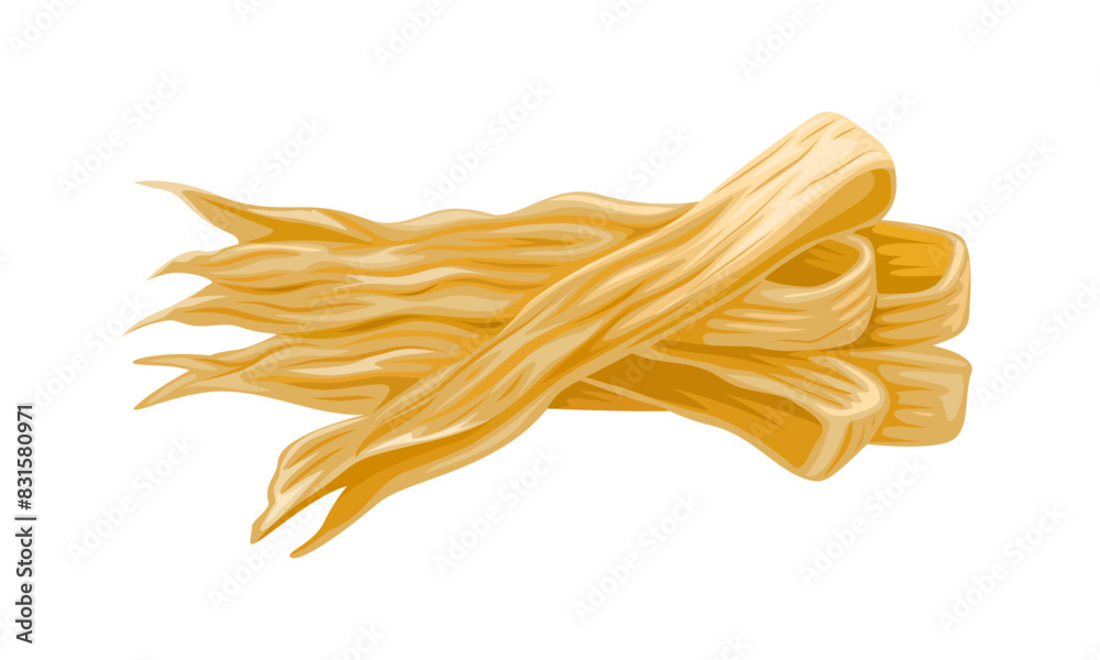 Vector illustration of tofu skin, yuba, beancurd skin, or beancurd sheet, isolated on white background. Vector illustration of tofu skin, yuba, beancurd skin, or beancurd sheet, isolated on white background.