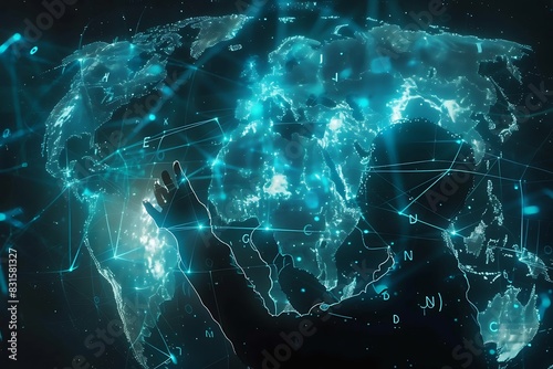 A hologram showcasing the interconnectivity of global communication