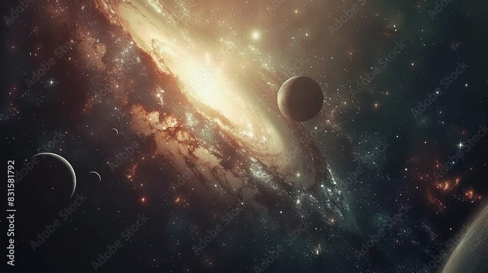 Cosmic Galaxy View: Space Wallpaper Banner Background
