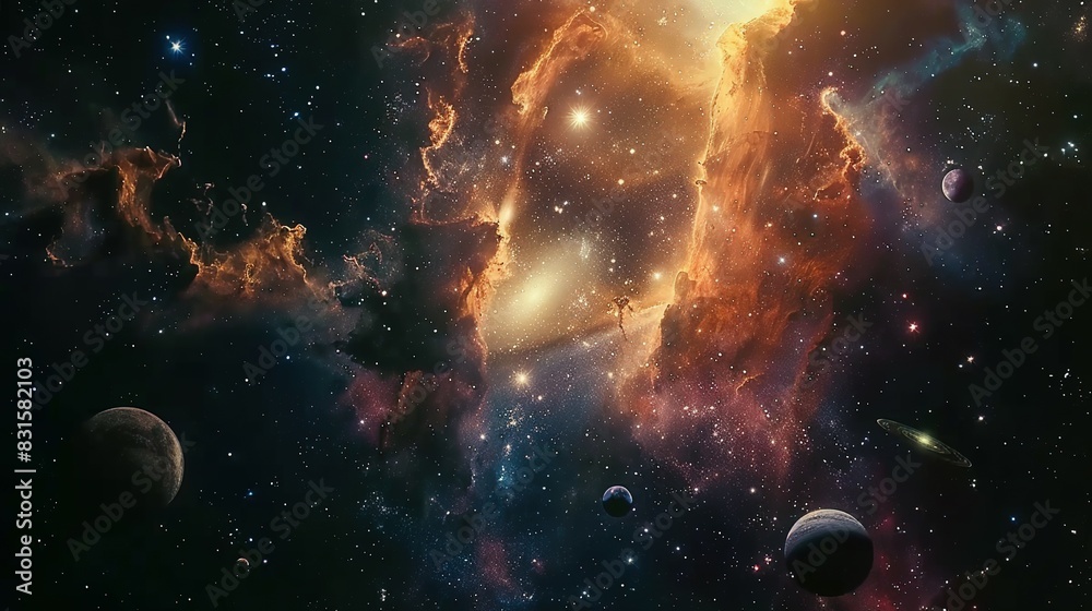 Fototapeta premium Space Wallpaper Background: Breathtaking Galaxy View