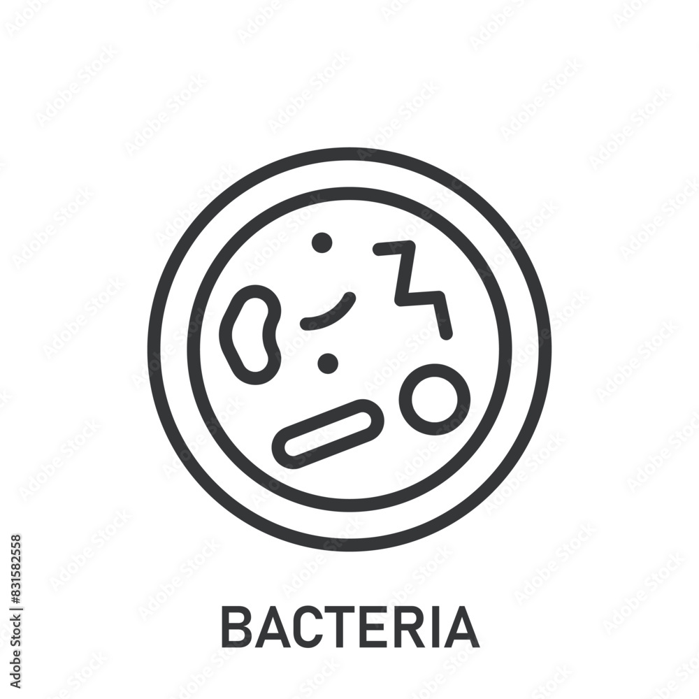 Bacteria icon. Line single icon on transparent background Bacteria icon. Line single icon on transparent background