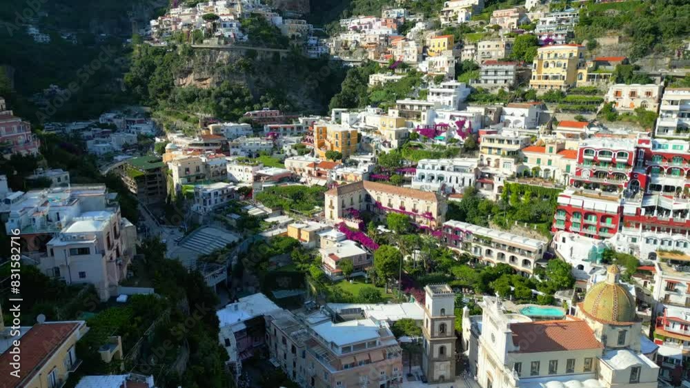 Beautiful Positano at famous Amalfi Coast, Italy. Positano with hotels on hills Beautiful Positano at famous Amalfi Coast, Italy. Positano with hotels on hills