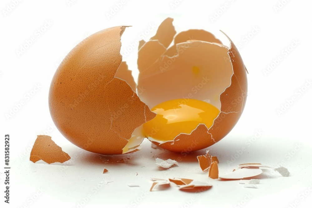 Broken egg isolated on white background Broken egg isolated on white background