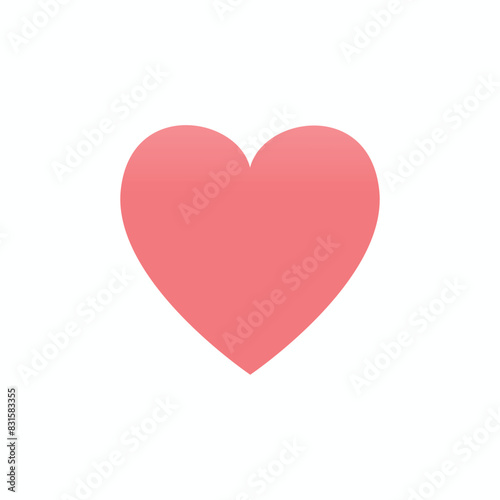 Pink heart on white background.