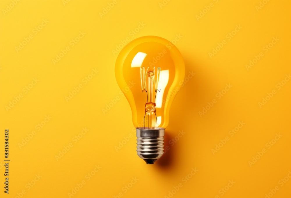 Light bulb on yellow background. Idea concept. Light bulb on yellow background. Idea concept.