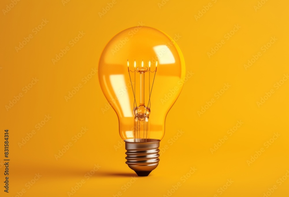 Light bulb on yellow background. Idea concept. Light bulb on yellow background. Idea concept.