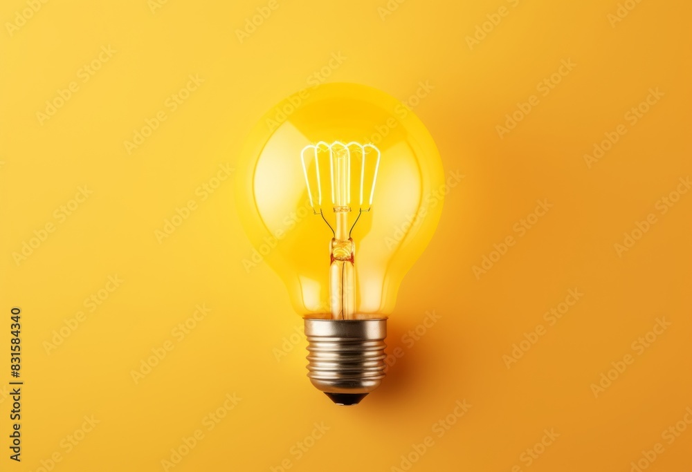 Light bulb on yellow background. Idea concept. Light bulb on yellow background. Idea concept.