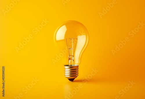 Light bulb on yellow background. Idea concept.