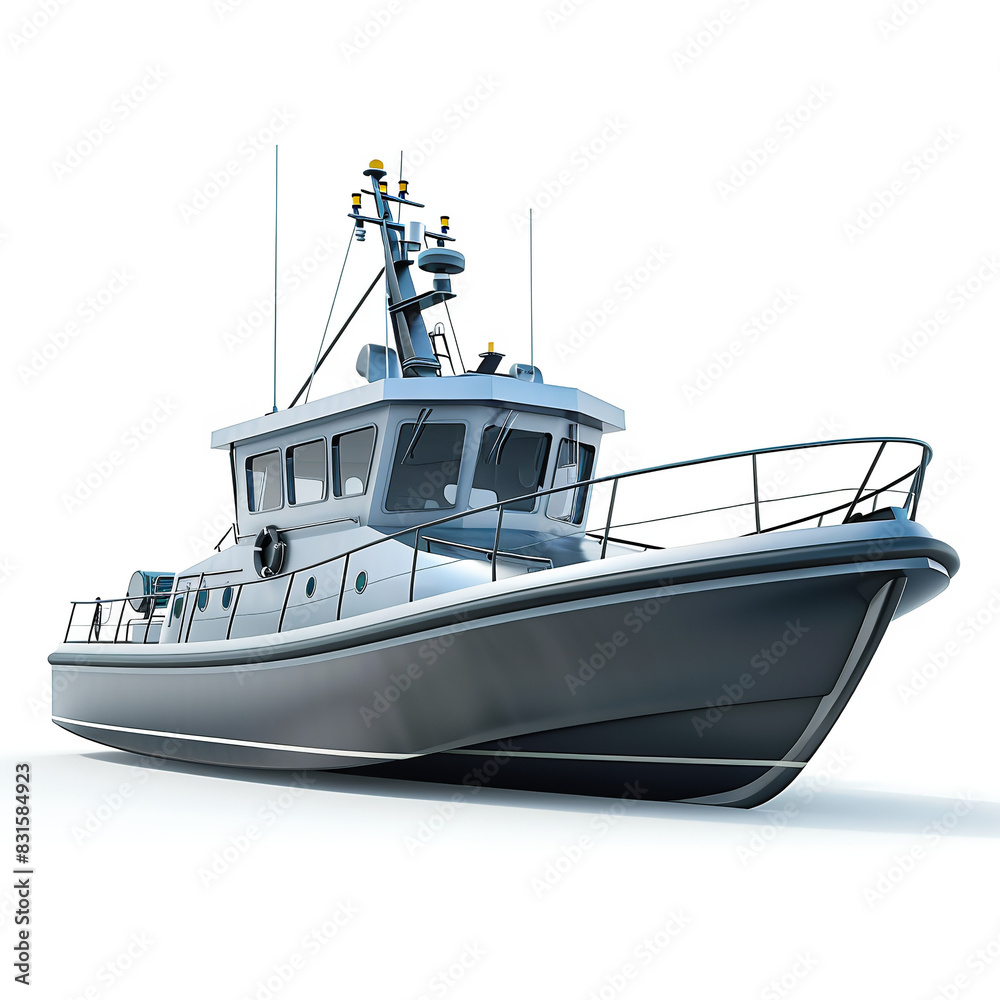 Naklejka premium Patrol boat isolated white background