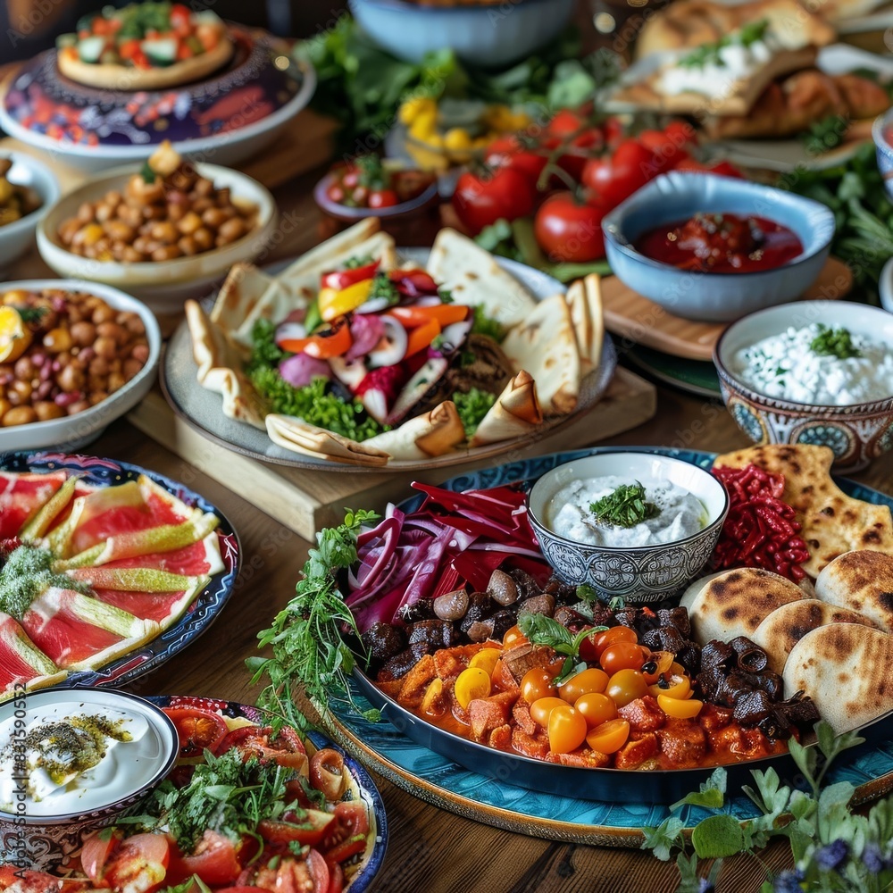 colorful turkish cuisine showcasing characteristic flavors and aromas food photography