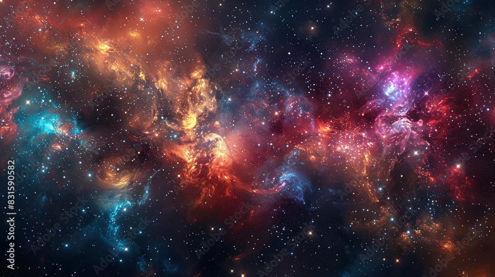Galaxies and Nebulae: Starry Universe Scene