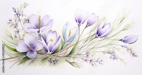 Gentle Spring Floral Watercolor Art 