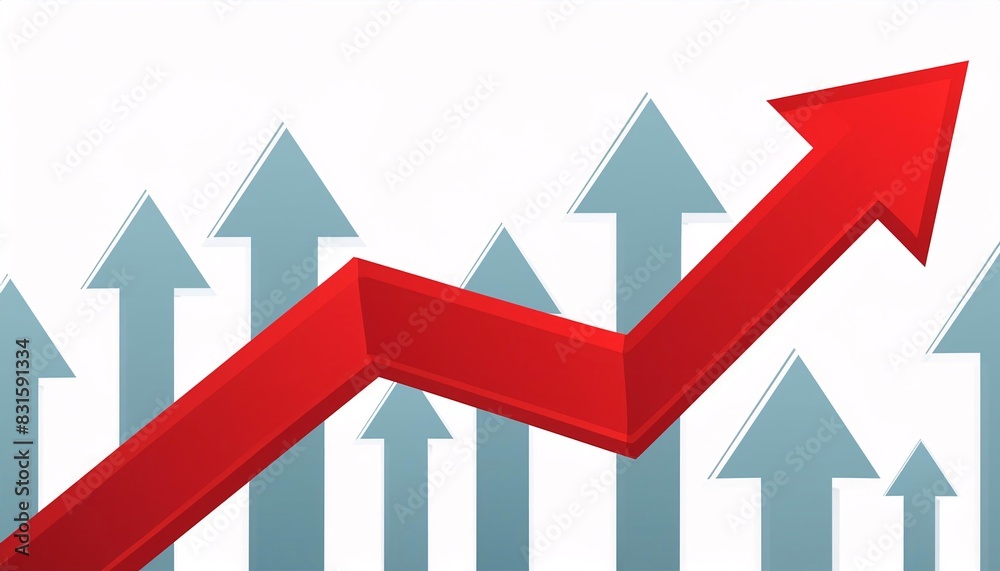 Growing business arrow on white background Growing business arrow on white background
