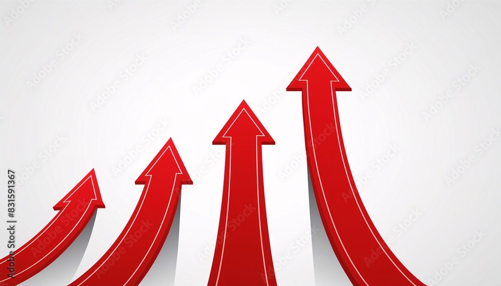 Growing business arrow on white background Growing business arrow on white background