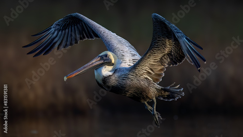 pelican in flight