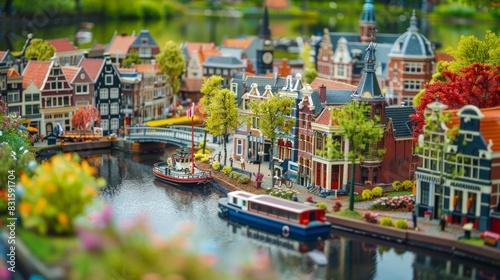 Hague, Netherlands - April 8, 2016: Madurodam, Holland miniature park and tourist attraction in Hague, Netherlands  photo