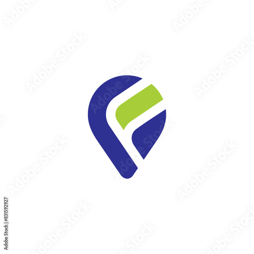 Letter F With Map Point Logo 001
