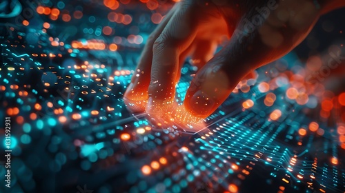 Employee entering data into a computer, promoting data management photo