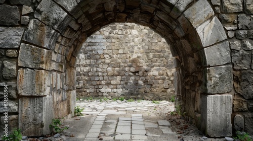 Background Stone Rustic stone archway with a broad area for advertisements or promotional content.