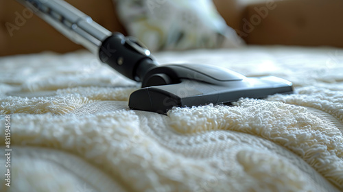 vacuum cleaner on a bed
