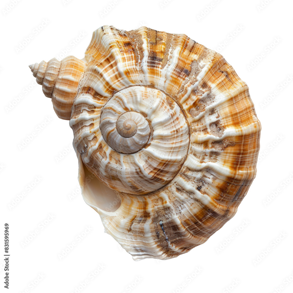 Spiraled seashell isolated on transparent background, cut out, png Spiraled seashell isolated on transparent background, cut out, png