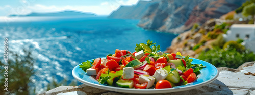 Greek salad plate photo