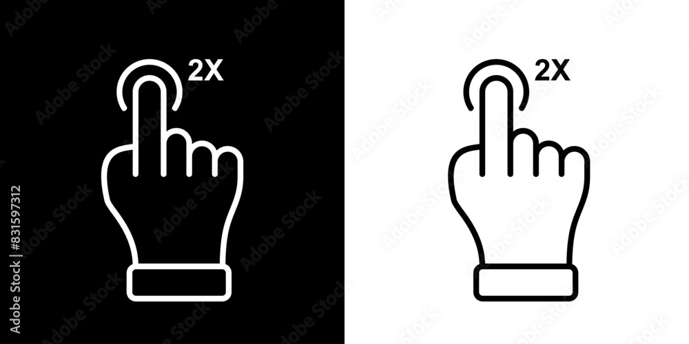 Obraz premium Finger gesture icon. Finger touch icon. Black icon. Click. Finger.