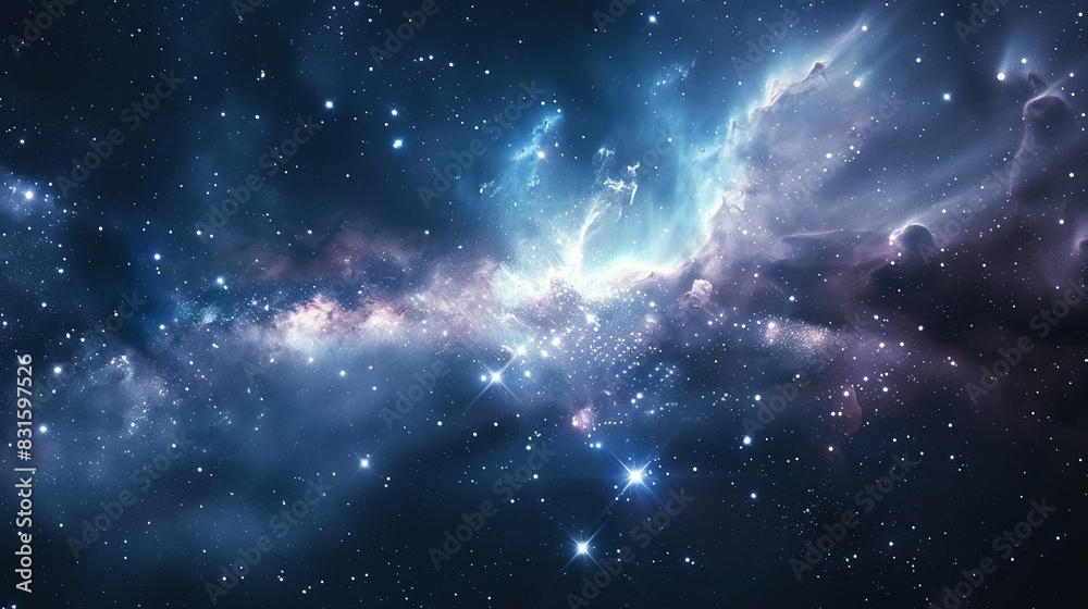 Fototapeta premium Stellar Galaxy with Nebula and Stars: Space Background