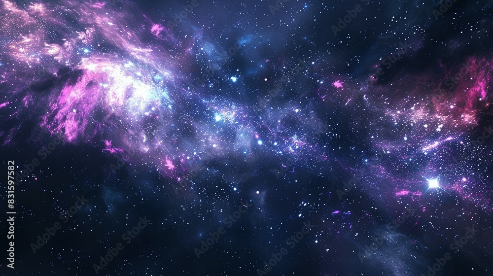 Fototapeta premium Stellar Galaxy with Nebula and Stars: Space Background