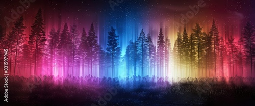 Abstract Forest With Holographic Elements, Background