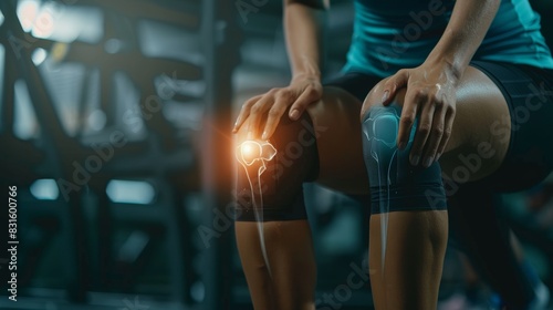 spot people  having knee injury due to ligament inflammation, knee pain due to exercise, massage, muscle relaxation, rheumatoid arthritis, gait disturbance, rheumatoid arthritis © pinkrabbit