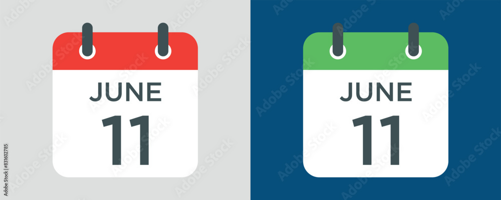 calendar - June 11 icon illustration isolated vector sign symbol calendar - June 11 icon illustration isolated vector sign symbol